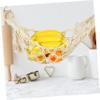 LIOOBO 1set Creative Woven Fruit and Vegetable Hammock Storage Bag Set Handmade Cotton Rope Banana Holder Oval Fruit Basket for Kitchen Counter Organization and Space-saving view 4