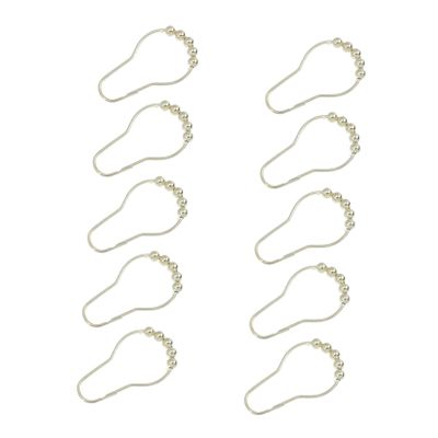 Ciieeo 15pcs Shower Curtain Rings Curtain Hooks Decorative Bead Hangers for Bathroom