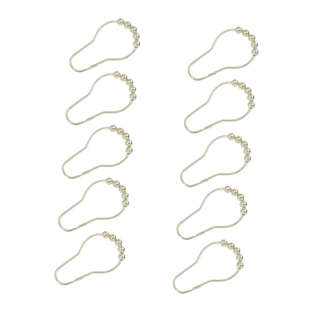 Ciieeo 15pcs Shower Curtain Rings Curtain Hooks Decorative Bead Hangers for Bathroom