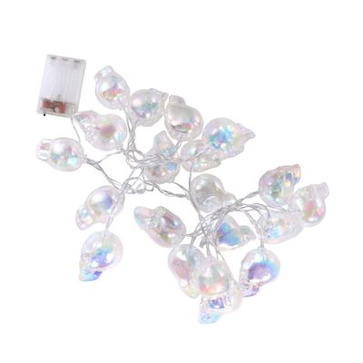 OKUMEYR 1pc Halloween Skull Shaped Led String Lights Warm White Battery Operated Decorative Lamps for Party Night Scenes and Festive Decor