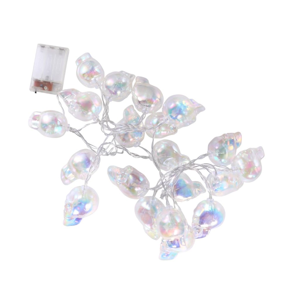 OKUMEYR 1pc Halloween Skull Shaped Led String Lights Warm White Battery Operated Decorative Lamps for Party Night Scenes and Festive Decor