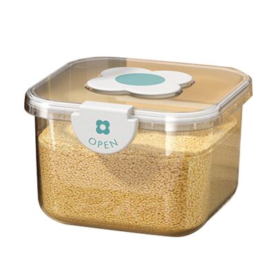 Airtight Rice Storage Container - Transparent Grain Box with Cover, Ideal Food Storage Container for Home Kitchen(5KG-transparent)