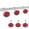4th of July Shower Curtain Hooks, Independence Day Firework Star Red 12PCS Shower Curtain Hooks Rings for Bathroom Stainless Steel Rust Resistant Shower Curtain Hangers view 2
