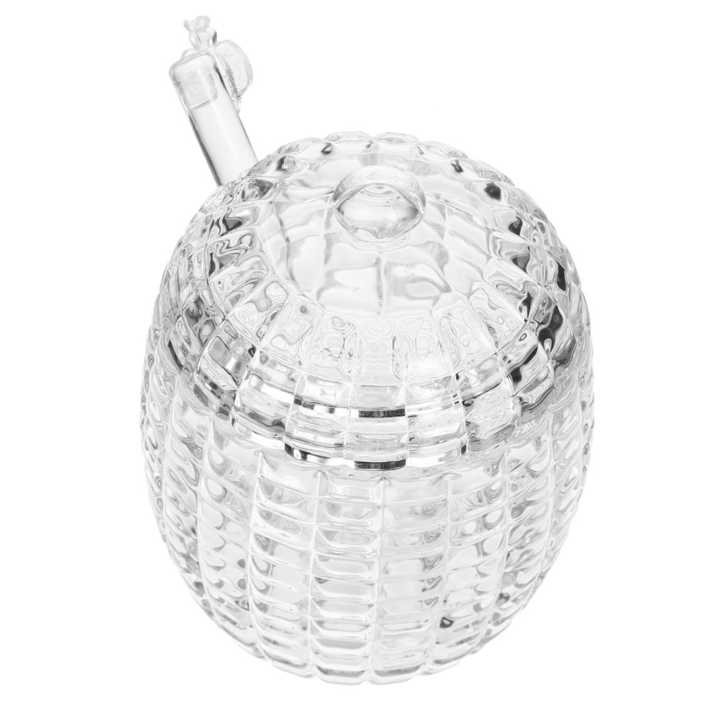 FONDOTIN 1set Glass Canning Jars Lids and Dipper Stick for Honey Jam and Tea Storage Airtight Seal for Freshness for Kitchen Organization and Giving