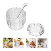 FONDOTIN 1set Glass Canning Jars Lids and Dipper Stick for Honey Jam and Tea Storage Airtight Seal for Freshness for Kitchen Organization and Giving view 2