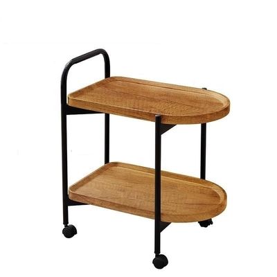 RENEESME Sofa Coffee Table Removable Coffee Table Cart with Wheels Storage Rack Small Tea Table Solid Wood Cart Coffee Table Furniture Sofas for Living Room (Color : B)