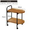 RENEESME Sofa Coffee Table Removable Coffee Table Cart with Wheels Storage Rack Small Tea Table Solid Wood Cart Coffee Table Furniture Sofas for Living Room (Color : B) view 3