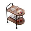 RENEESME Sofa Coffee Table Removable Coffee Table Cart with Wheels Storage Rack Small Tea Table Solid Wood Cart Coffee Table Furniture Sofas for Living Room (Color : B) view 4