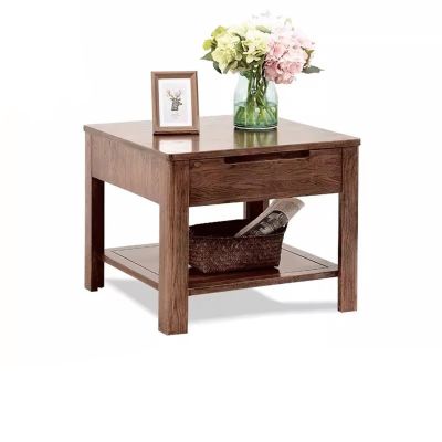 RENEESME Sofa Solid Wood Small Coffee Table Sofa Side Table Living Room Square Table Corner Table Side Table Nordic Bedroom Bedside Table Sofas for Living Room (Color : A, Size : 60 * 60 * 50cm)