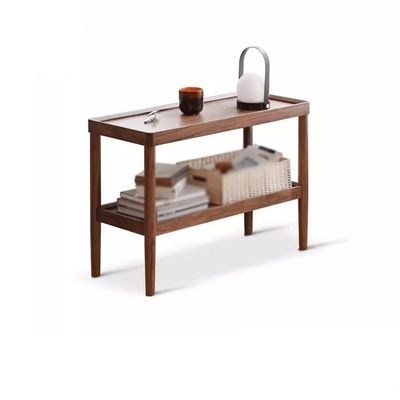 RENEESME Sofa Solid Wood Side Table, Sofa, Side Cabinet, Small Living Room, Narrow Side Table, Double Layer Storage Rack Sofas for Living Room
