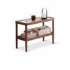 RENEESME Sofa Solid Wood Side Table, Sofa, Side Cabinet, Small Living Room, Narrow Side Table, Double Layer Storage Rack Sofas for Living Room view 1