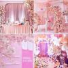 Artificial Cherry Blossom Trees,Large Simulation Plants,Lifelike Artificial Cherry Blossom Tree,Wishing Tree,for Wedding Event Indoor Outdoor Party Restaurant,1.5m*1m view 2