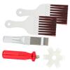 PRETYZOOM Fin Comb Brush Set 4pcs Air Conditioning Cleaner Stainless Steel Brush for Condenser and Refrigerator Coil view 1