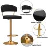 Guyifuny Bar Stools Set of 2, Modern Counter Height Swivel Barstool with Backrest and Footrest, Velvet Breakfast Island Stool in Green Color, Mechanical Lifting, Size 65-80cm view 4