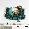 Supzone Large 3D Broken Dinosaur Wall Decals for Boys Room, Break Through The Wall Vinyl Wall Sticker for for Kids Bedroom Nursery Playroom Classroom view 1