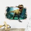 Supzone Large 3D Broken Dinosaur Wall Decals for Boys Room, Break Through The Wall Vinyl Wall Sticker for for Kids Bedroom Nursery Playroom Classroom view 2
