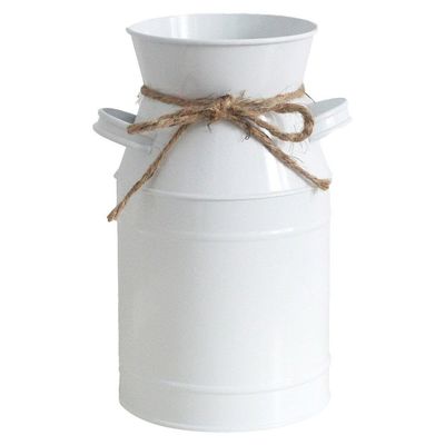 GANAZONO Nordic Style Iron Flower Bucket Vintage Decorative Vase for Rustic Home Galvanized Jug for Flowers for Modern and Farmhouse Arrangements