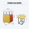 5 in 1 Combination Dining Table with 4 Stool, Space Saving Nesting End Table, Stackable Ottoman Stool Footrest Home Creative Cube Sofa Chair & Table (Color : Light Gray, Size : White Desktop) view 2