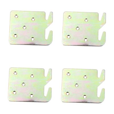 Zerodeko 4pcs Heavy Duty Bed Rail Hooks Wood Bed Frame Bracket Plates Easy Installation Stable Design