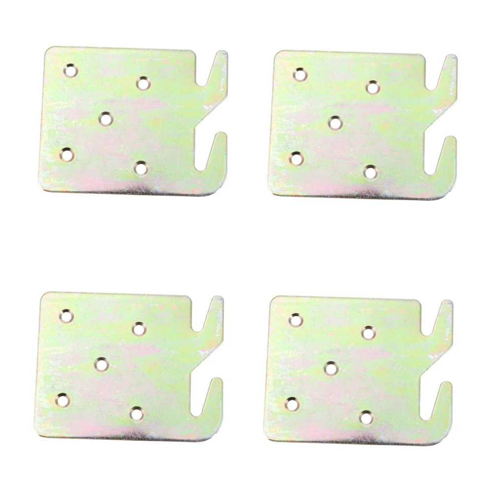 Zerodeko 4pcs Heavy Duty Bed Rail Hooks Wood Bed Frame Bracket Plates Easy Installation Stable Design