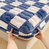 FIUIGHE Milk Velvet Checkered Mattress Cover, Cow Flannel Fitted Sheet, Milk Velvet Bedding Sheets, Ultra Soft Fluffy Non-Slip Protective Cover for Bed Mattress (Pink,47.2 * 78.7IN) view 2