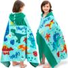 Joiedomi Dinosaur Hooded Towels for Kids Soft 100% Cotton Kids Beach Towel 30" x 50" for 3-10 Years Boy Girl Beach Hooded Poncho Absorbent Pool Toddler Swim Bath Wrap view 1