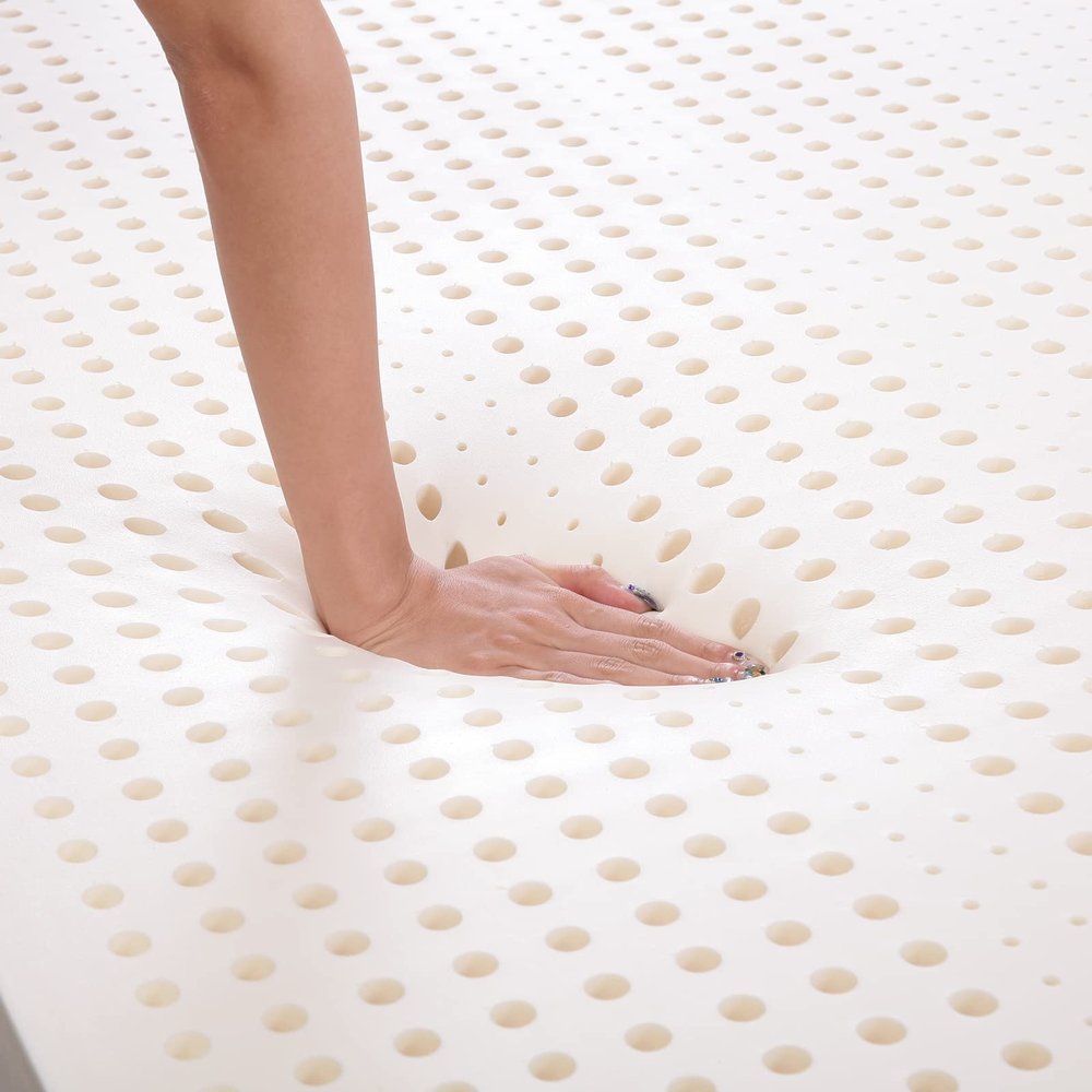 TalatexHome Premium Natural Latex Mattress Topper, Organic Cotton Cover No Memory Foam Chemicals, Help Relief Shoulder & Back Pain
