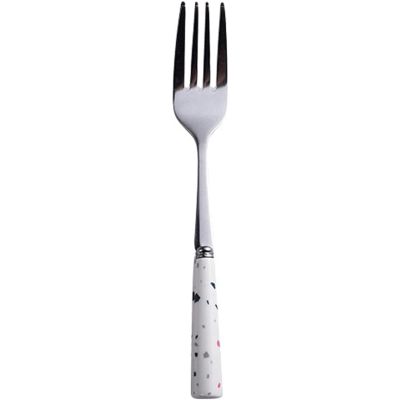 AQIANGJY Dinner Forks Stainless Steel Steak Fork Durable Ceramic Handle Simple Premium Portable Creative Salad Forks Flatware Table Forks Dessert Forks