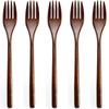 AQIANGJY Dinner Forks Wooden Steak Fork Retro Dinner Forks Convenient Dishwasher Safe Durable Flatware Forks Desserts Fruit Home Accessories Dessert Forks view 3