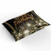 ZOE GARDEN Gold Black Duvet Cover Set Twin Size, Microfiber Soft Comforter Quilt Duvet, Patterned Bed Duvet+Cover with Flat Sheet, Pillowcases, Zipper Closure Bedding, Happy Birthday Boho Dots view 2
