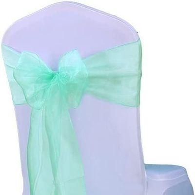 Party chair strap,Wedding Banquet Chair Decoration Bow Sashes Tie Ribbon,Wedding Decoration 10PCS/Set Crystal Fabric Chair Cover Sash Bow Sashes Party Banquet Decor ( Grey) ( Color : Mint Green )