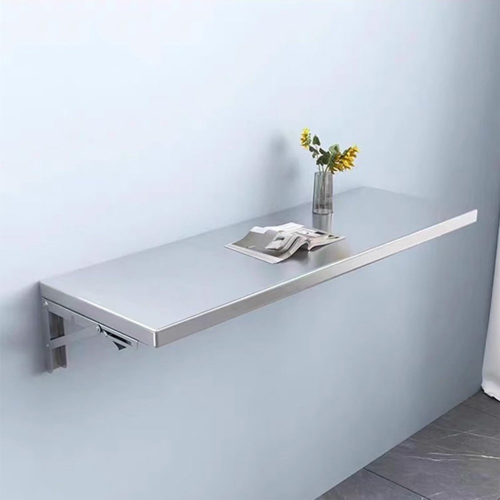 304 stainless steel folding table, wall-mounted folding table, kitchen storage shelf, made of food-grade stainless steel material, suitable for living room, balcony, bathroom, or laundry room.(40*30cm
