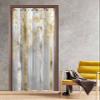 Abstract Forest Blackout Door Curtain Panels for Doorway,Bedroom Thermal Insulated Drapes Kitchen Window Sliding Door Curtains Room Divider Cover 80 Inch Length,Modern Landscape Painting Grey Gold view 1