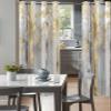 Abstract Forest Blackout Door Curtain Panels for Doorway,Bedroom Thermal Insulated Drapes Kitchen Window Sliding Door Curtains Room Divider Cover 80 Inch Length,Modern Landscape Painting Grey Gold view 2