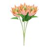 3PCS Artificial Protea Flowers Branches, Artificial Protea Cynaroides for Flower Arrangements,15.7 Inch Silk Protea Cynaroides Flower Bouquet Simulated Emperor Flower Plant for Home(Light Orange) view 1