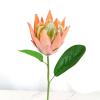 3PCS Artificial Protea Flowers Branches, Artificial Protea Cynaroides for Flower Arrangements,15.7 Inch Silk Protea Cynaroides Flower Bouquet Simulated Emperor Flower Plant for Home(Light Orange) view 2