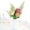 3PCS Artificial Protea Flowers Branches, Artificial Protea Cynaroides for Flower Arrangements,15.7 Inch Silk Protea Cynaroides Flower Bouquet Simulated Emperor Flower Plant for Home(Light Orange) view 3