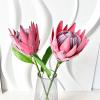3PCS Artificial Protea Flowers Branches, Artificial Protea Cynaroides for Flower Arrangements,15.7 Inch Silk Protea Cynaroides Flower Bouquet Simulated Emperor Flower Plant for Home(Light Orange) view 4
