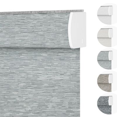 Light Filtering Roller Blinds & Shades Cordless Blinds for Windows with Jacquard Fabric, UV Protection Thermal Insulated Door Blinds, Easy to Install Window Shades,(Gray,67" W x 64" H)