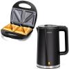 Aigostar 2in1 Sandwich Maker Panini Press Grill with Nonstick Plates, and Aigostar Panini Press, 1200W Sandwich Maker and Electric Indoor Grill with Ceramic Non-Stick Coated Plates, Opens 180 view 1