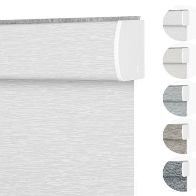 Light Filtering Roller Shades Cordless for Windows With Jacquard Fabric, UV Protection Thermal Insulated Door Blinds, Easy to Install (White, 54.5" W x 96" H)