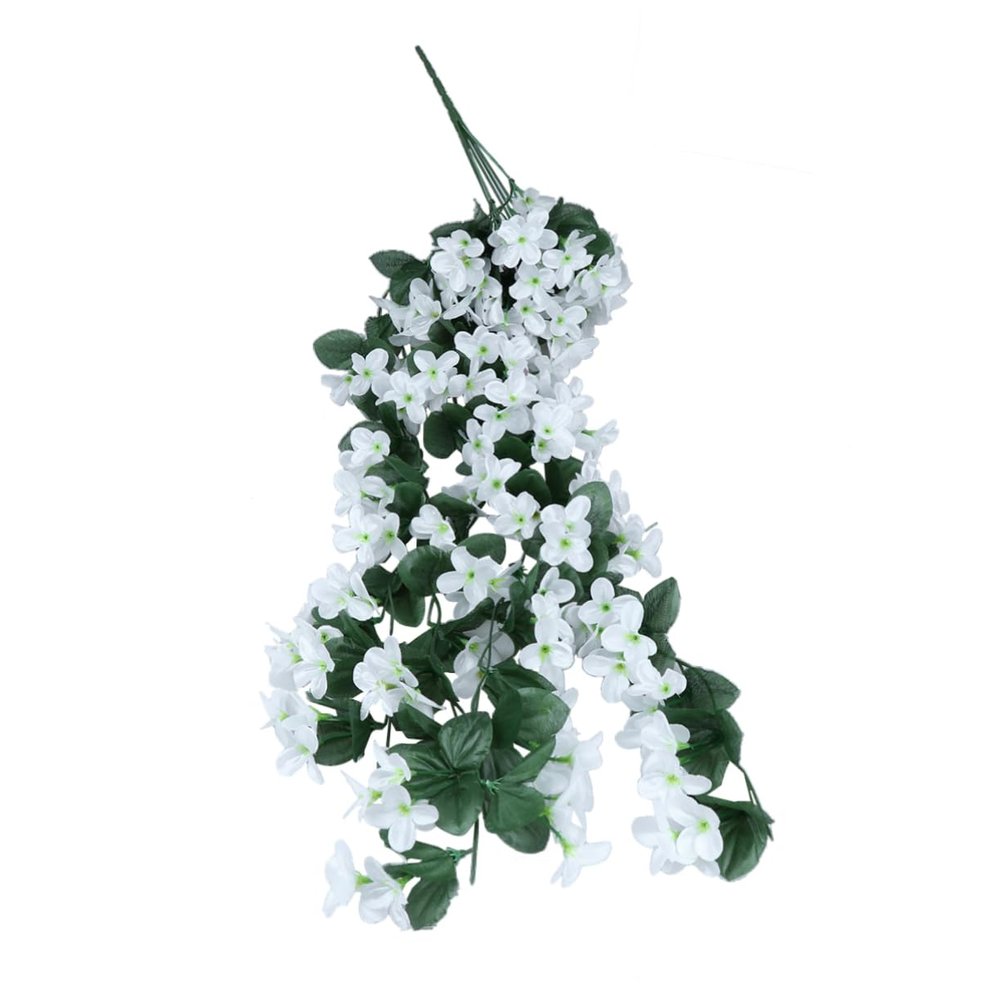 Cabilock Simulated Violet Flower Garland Plastic Silk Easy Hanging Decor for Indoor Outdoor