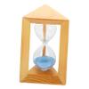 Zerodeko 1pc Wooden Glass Hourglass Retro Sand Timer for Home Decor Decorative Timer for Desktop Elegant Countdown Clock Blue Sand Unique Idea view 1