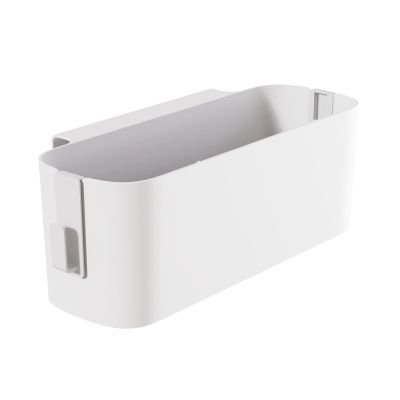 MSUIINT Bedside Storage Basket Hook, Multiple Purpose Bedside Caddy, ABS Hanging Bedside Shelf, Rail Organization Shelf for Dormitory Office Living Room(White)