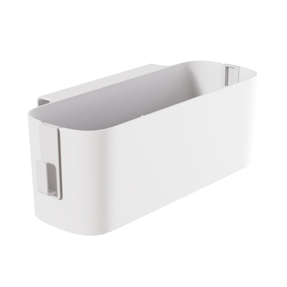 MSUIINT Bedside Storage Basket Hook, Multiple Purpose Bedside Caddy, ABS Hanging Bedside Shelf, Rail Organization Shelf for Dormitory Office Living Room(White)
