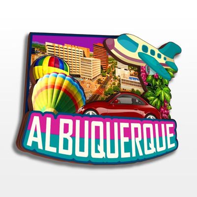 Albuquerque NY USA America Wooden Fridge Magnet Funny 3D Handmade City Travel Souvenirs Crafts Refrigerator Stickers Home Office Decor Collection Gift