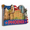 Phoenix Arizona USA America Fridge Magnet 3D Wooden City Travel Souvenirs Handmade Crafts Refrigerator Magnets Stickers Home Decor Collection Gift view 1