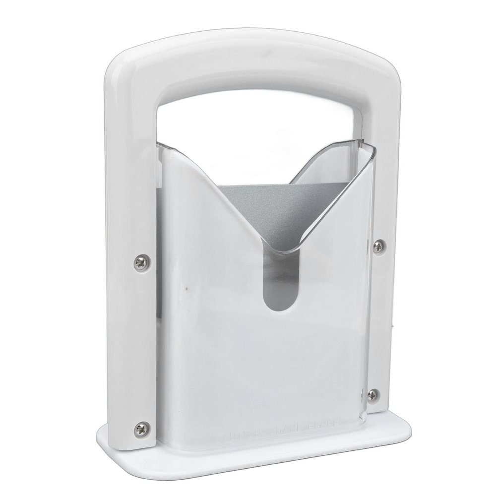 Manual Bagel Cutter - Plastic Bread Guillotiine with Safety Shield & Easy Grip Handle for Bread Slicing