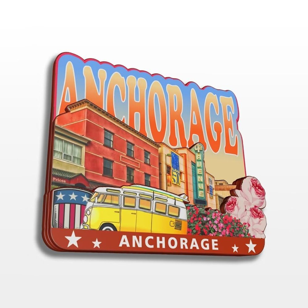 Anchorage Alaska State USA America Wooden Fridge Magnet Funny 3D Handmade City Travel Souvenirs Crafts Refrigerator Stickers Home Office Decor Collection Gift