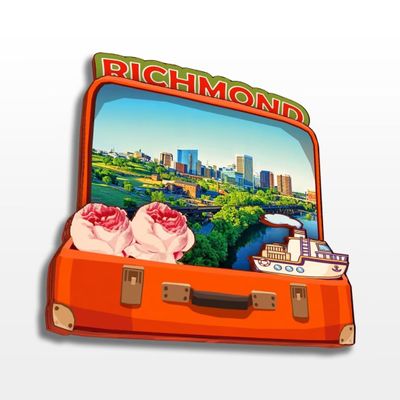 Richmond Virginia USA America Wooden Fridge Magnet Funny 3D Handmade City Travel Souvenirs Crafts Refrigerator Stickers Home Office Decor Collection Gift